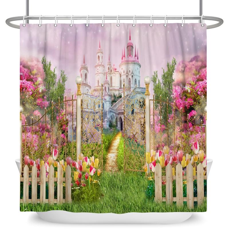 Verzauberter Wald Duschvorhang Cartoon Magische Geschichte Pilz Wunderland Gothic Duschvorhang Wasserdicht Badezimmerdekor Mit Haken