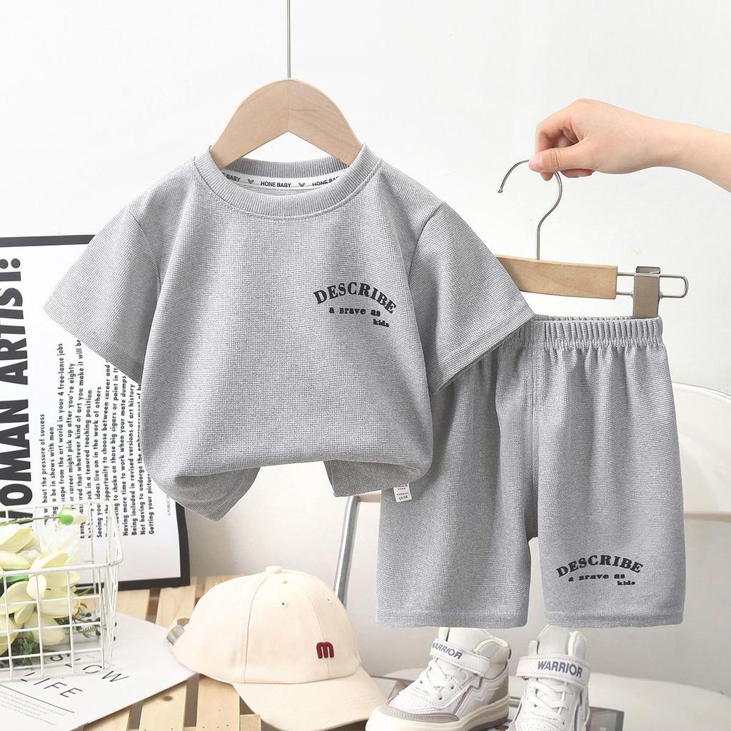 Children's Short-sleeved Suits Summer Boys' Clothes Girls' Shorts Clothing T-shirts Baby Summer Clothes Children's Clothing