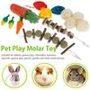 16pcs Small Animal Chew Toys Bundle For Rabbit Bunny Hamster Guinea Chinchillas Tooth Cleaning Molar Grinding Toys Pet Accessori