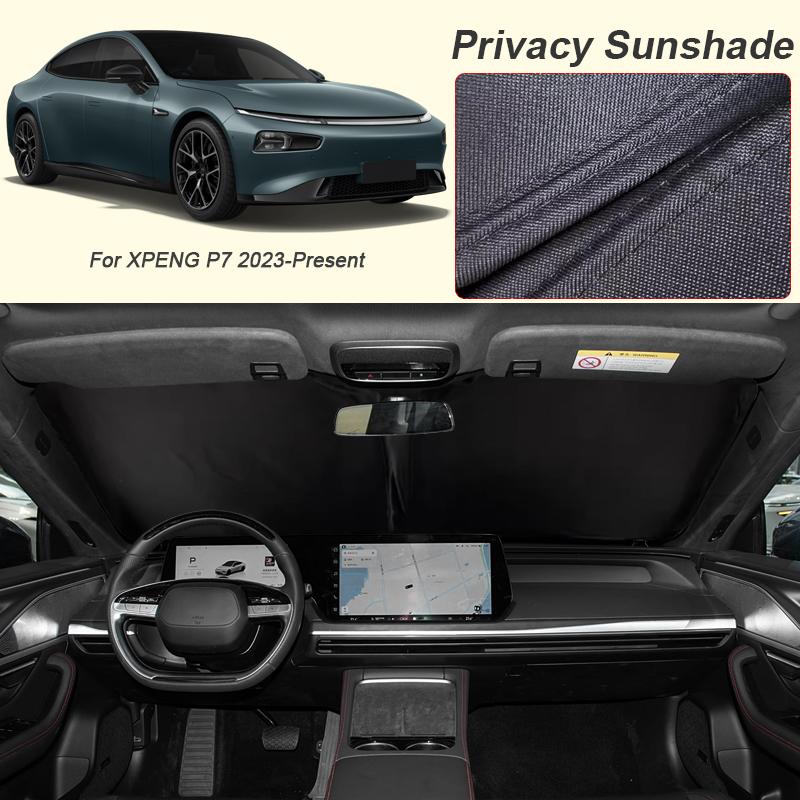 Čierna protislnečná clona na okná auta pre XPENG P7 2023-Súčasnosť Auto Anti-UV Tepelná izolácia Ochranný kryt Interiérový doplnok