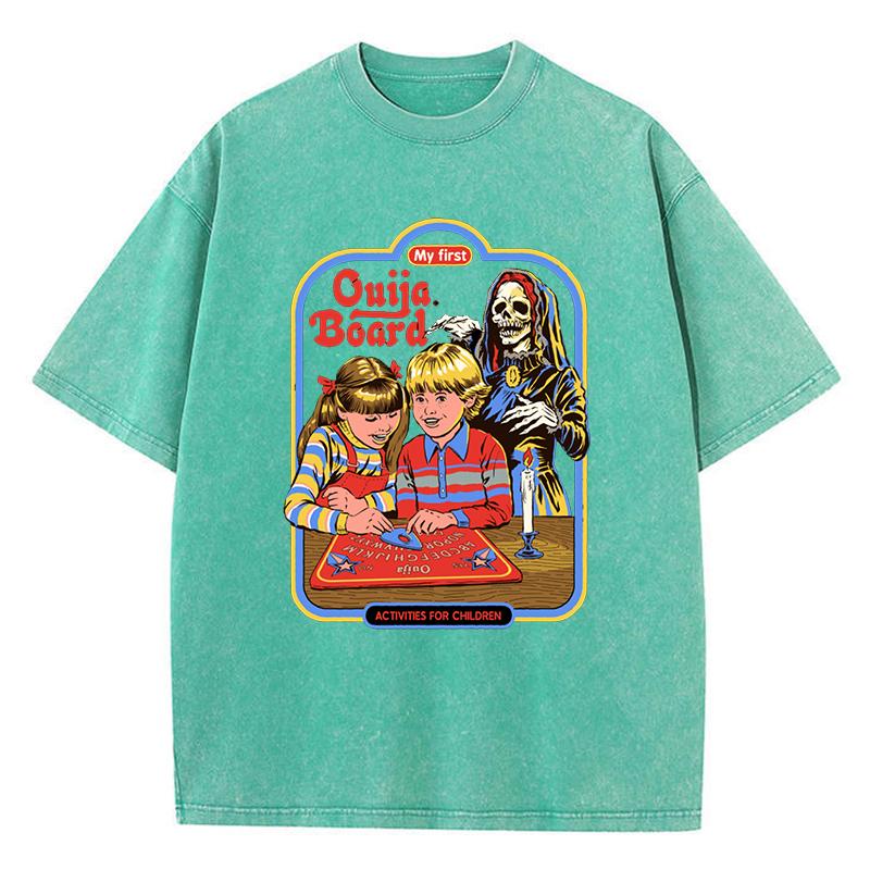 There'S A Ghost Behind It Print Women T-Shirt Casual Loose Wash Tshirts Street Breathable Tee Shirt Summer T Shirts