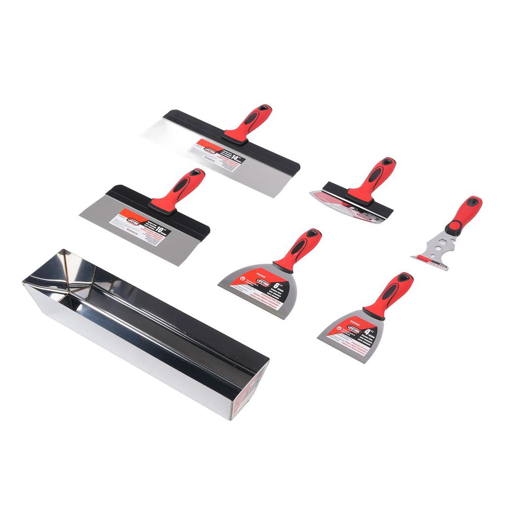 Drywall Hand Tool Kit Stainless Steel Putty Taping Tools Paint Scraper 16 Inch Mud Pan Bucket Scoop