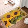 Sunflower Kitchen Bathroom Mat Non-Slip Machine Washable Runner Rug Decorative Home Office Laundry Room Floor Standing Pad