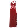 Ladies Spice Street Irregular Design Lace Patchwork See-through Backless Dress