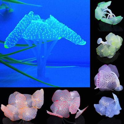 Fluoreszierendes Silikon Aquarium Korallen & Seeigel Dekorationsset