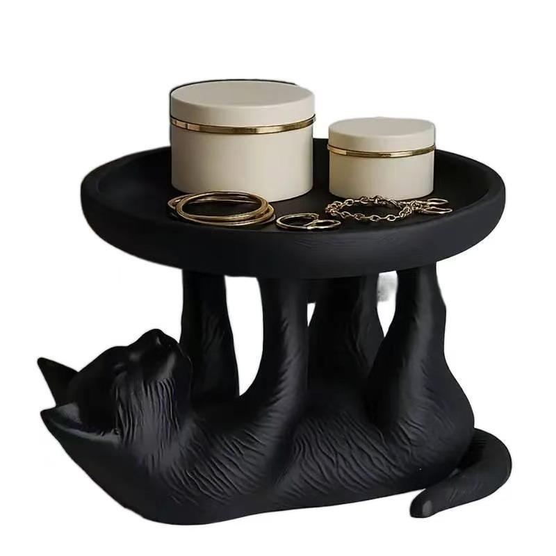 3D Printed Cute Cat Jewelry Storage Tray, Creative Desktop Ornament, Earring Ring Cosmetic Organizer Display Dish