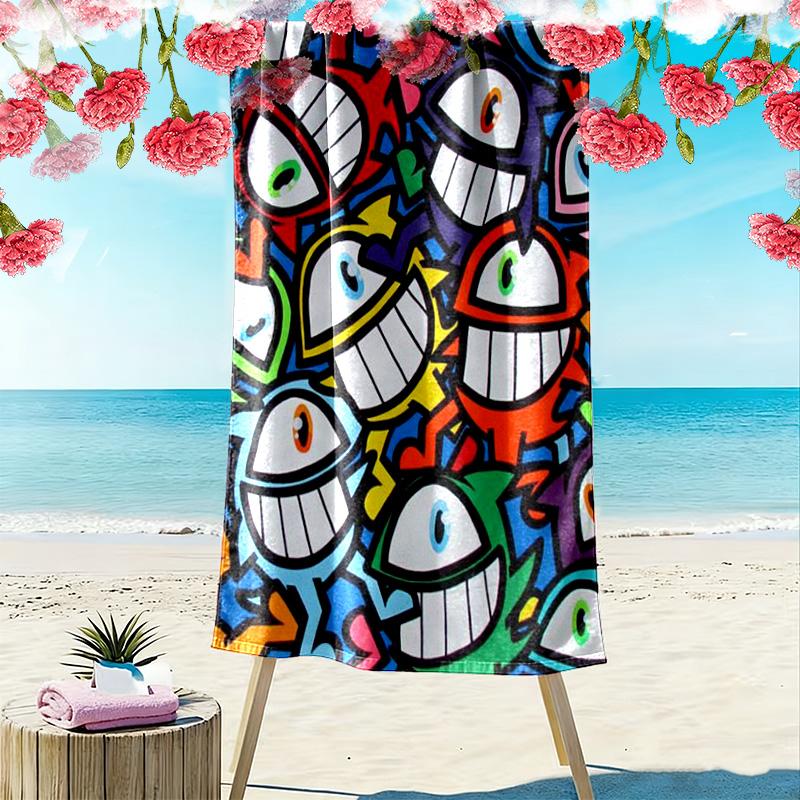 Quirky One-eyed Monster 2D Flat Print Beach Towel, Large Soft Quick Dry Towel for Beach Camping SwimmingZSTJ0915333