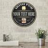 Retro Tin Sign 7.87x7.87 Inch Irish Pub Decor Lucky Boys Drink Free Metal Plate Wall Art Home Bar