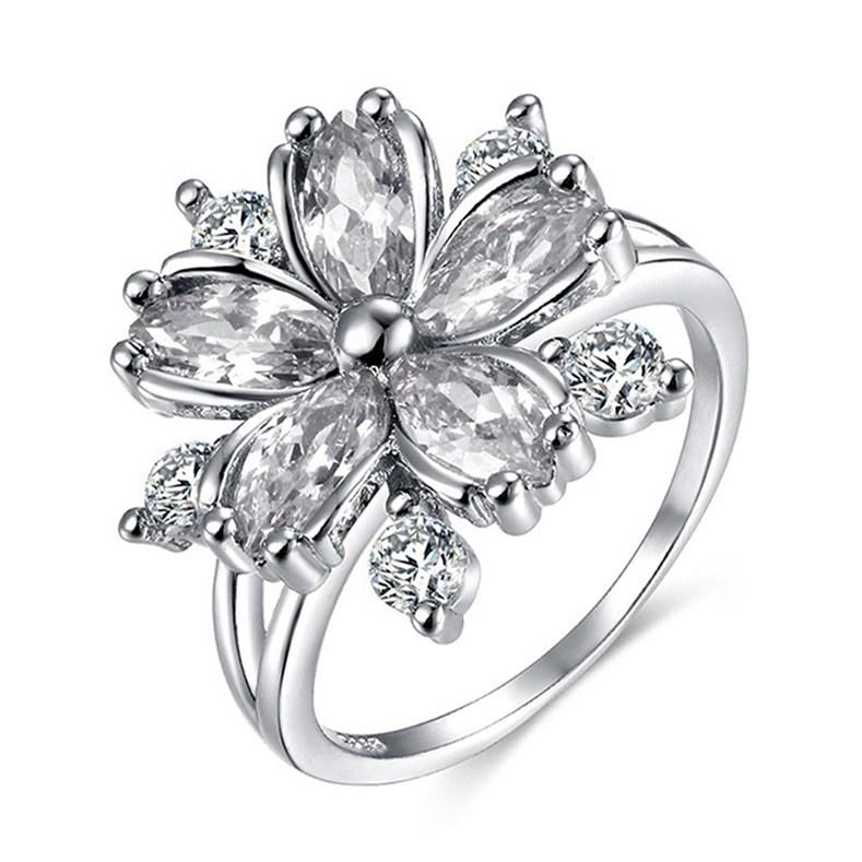 European and American Creative Ladies Temperament Flower Ring Fashion Anniversary Gift KTJ