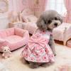 Cat Dress Floral Print Princess Skirt for Small Dog Summer Lightweight Soft Pet Apparel