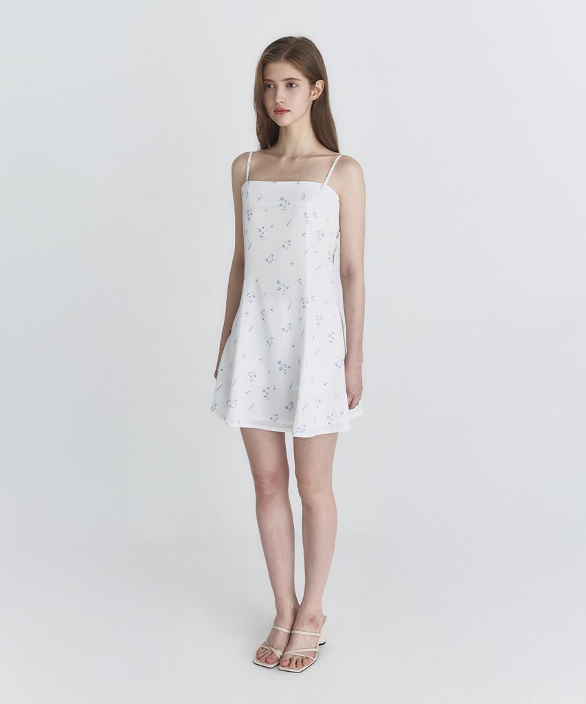Not Your Rose Floral Flare Dress (White)