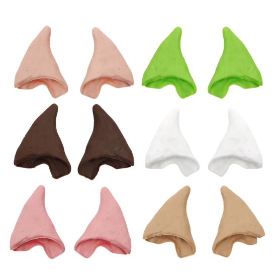 1 Pair Fake Elf Ears Latex Cosplay Ears Props Reusable Fairy Pixie Pointed Ears for Costume Parties Accessories Photo Booth Props