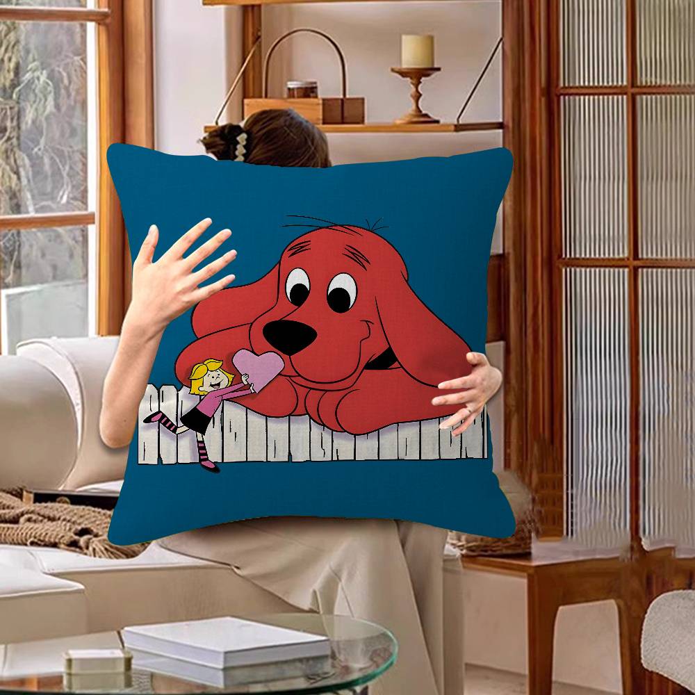 Cartoon Clifford der große rote Hund Glücksdrache Kissenbezug Sofakissenbezug Heimzimmer Dekoration Kindergeschenk
