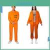 Halloween Adult Unisex Orange Prisoner Cosplay Party Costume Suit Mantian Brand