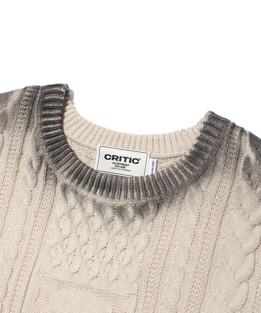 CRITIC Wormhole Spray Cable Knit Beige