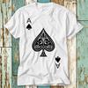 230 Gsm 100% Bawełna As Pik Karta Pokerowa Szczęśliwa Karta do Gry Koszulka Top Projekt Unisex Damska Męska Koszulka Retro Moda Vintage Koszula S861