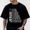 Jésus Est Mon Dieu Mon Roi Mon Seigneur Mon Sauveur T-shirt Mode Homme Motard Chrétien Hauts Décontractés d'Été à Manches Courtes en Coton Moto