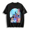 Trendy Fantasy Anime Partners Print Casual Tops Unisex T-Shirts With Unique Cartoon Characters Pure Cotton T-shirt