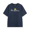 Li Ning Bad Five Letter Round Neck Breathable Versatile Loose Short Sleeve T-Shirt Men T-Shirts Deep-Navy-Blue AAFV005-2