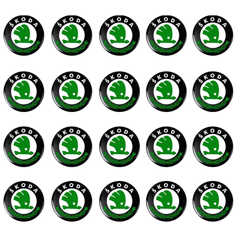 New 11mm 14mm Car Key Emblem Sticker Auto Control Key Logo Decal For Skoda Octavia Fabia Rapid Yeti Superb A5 A7 VRS VII Scala Bst433