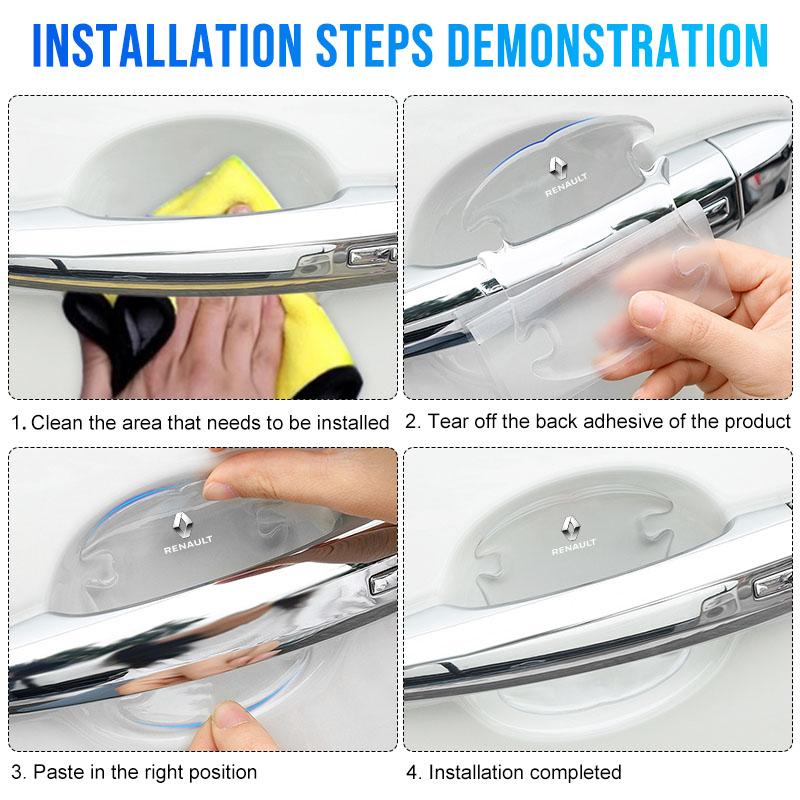 4PCS Transparent Car Door Anti-collision Protector Bumper Strip Sticker For Renault Dacia Megane 3 2 4 CC Clio 4 Koleos Clio Laguna 2 3 Duster Logan
