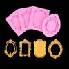 4Pcs Baroque Photo Frame Fondant Molds Vintage DIY Craft Air Dry Clay Molds Embossed Design Flexible Photo Frame Molds