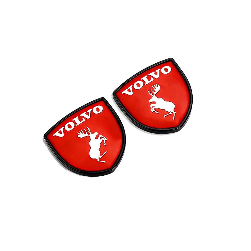 2 Stück Auto Schild Emblem Abzeichen Aufkleber 3D Metall Elch Logo Decal für Volvo XC90 V90 V60 XC60 V40 S80 S60 S90 C40 XC40 V70 XC70 C30 PH4