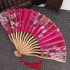 Flower Summer Gift Bamboo Wooden Handmade Dance Hand Fan Fan Crafts Folding Fan Home Decoration