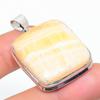 Calcit Galben Handmade Argint Sterling 925 Bijuterii Pandantiv 1.77" S0q09