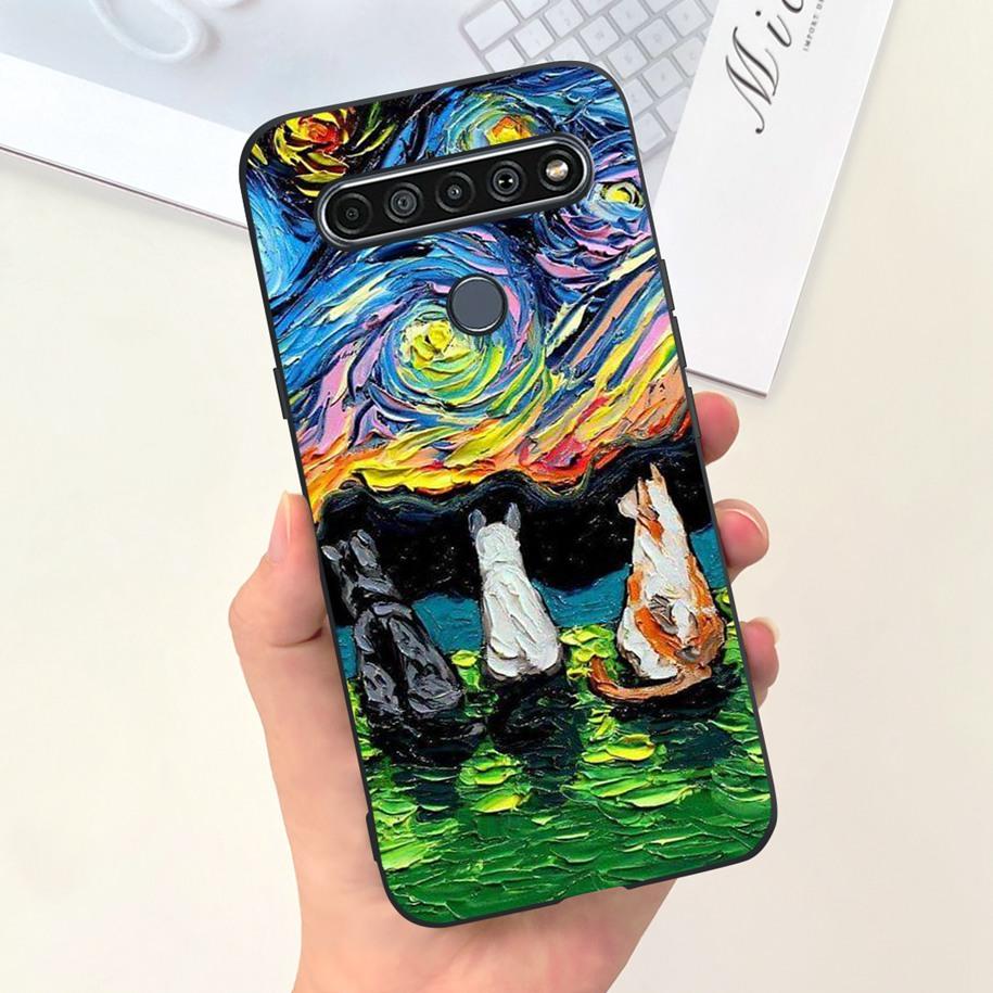 For LG K61 Case LMQ630EAW LM-Q630 Fashion Flower Soft Coque Phone Cases For LG K61 2020 K 61 Silicone Back Cover For LGK61 Funda