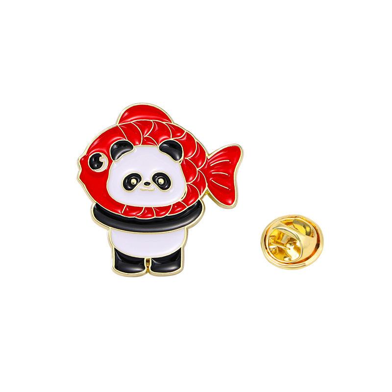 Marchandise Fête du Printemps Nouvelle Broche Panda Dieu de la Richesse Style Succès Bonne Chance Alliage Émail Insigne