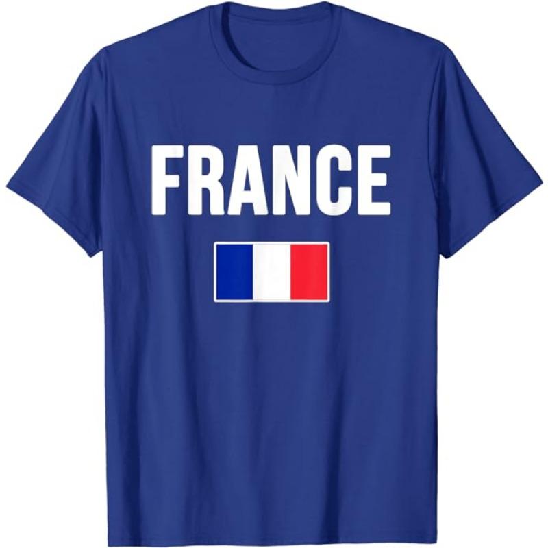 T-shirt Drapeau France Football Fierté Française Tee France Football Deux Étoiles Vêtement Troisième Chargement Français Sport Fan de Foot Maillot d'Équipe