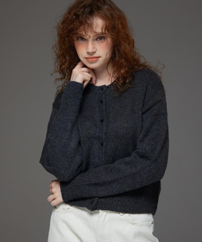 Awesome Studio Soft Mohair Cardigan Charcoal