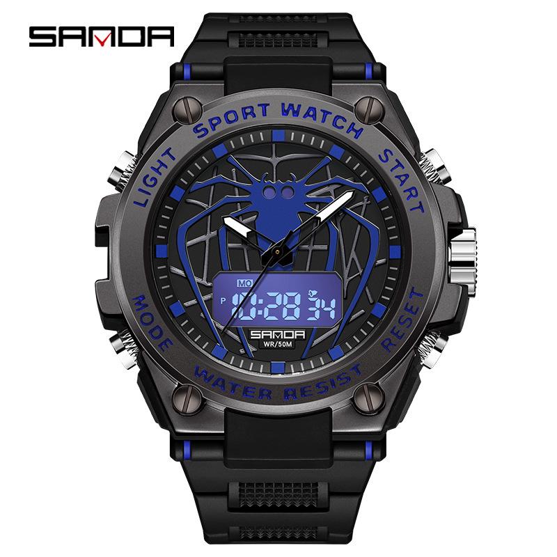 Sanda Luminous Waterproof Men's Sports Watch - Trendy, Fashionable, Versatile Outdoor Electronic Wristwatch