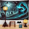Halloween Festival Wandteppich schreckliche Grabwandbehang für Party Festival Schlafzimmer Büro Wohnzimmer Heimdekoration Wanddekoration