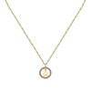 Gold Tone Steel Necklace With White Crystal LPS10ARR07 For Women