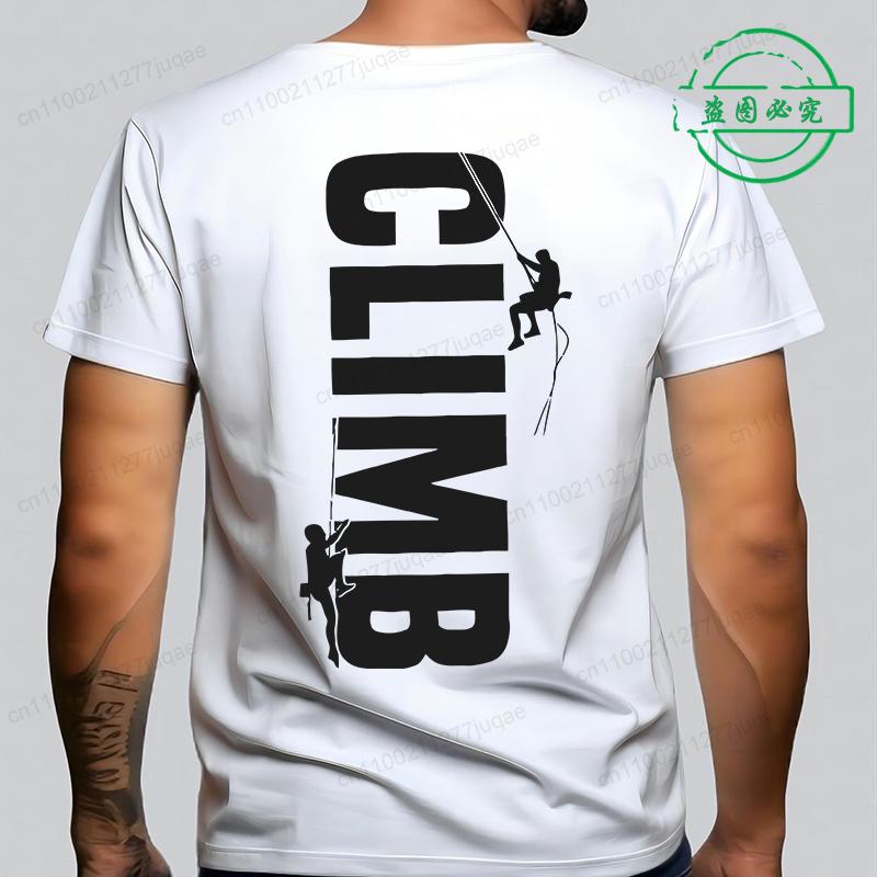 New Fashion Mens Summer TShirts Mens Climb Rock Climbing Bouldering Vintage Vertical Climber T Shirt Rock Climbing Tee Tops