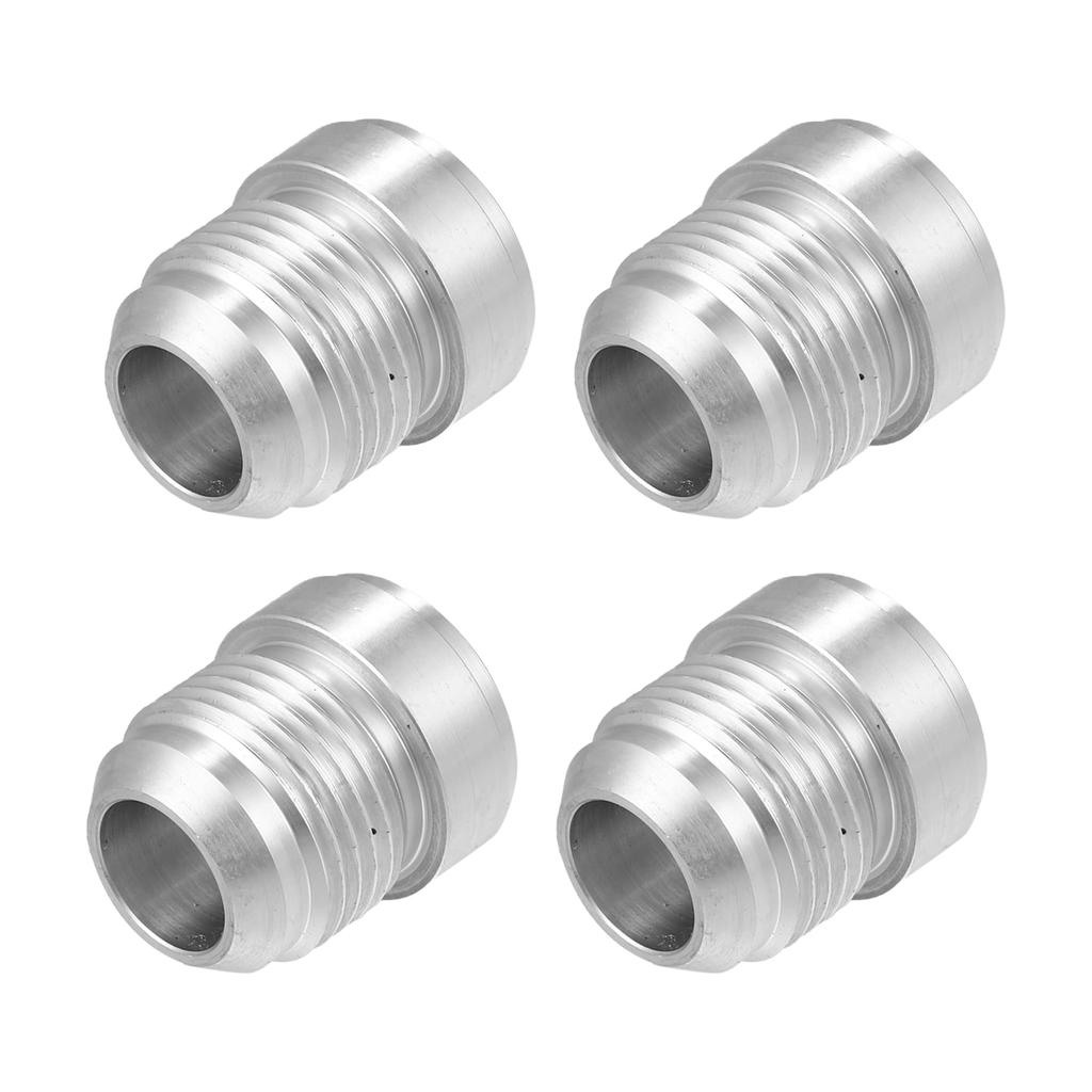 uxcell Car Auto 12AN Male Welding Fitting Plug Hose Adapter, Fuel , Aluminum Alloy, Silver Tone, 4 Pieces