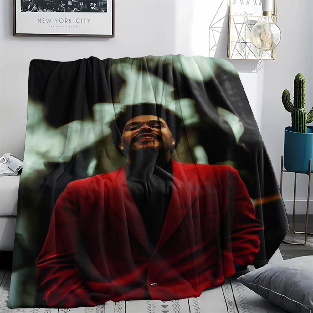 1PC The Weeknd Print Flannel Blanket, High Quality Comfortable for All Seasons, Home Decor, Warmth and Comfort, Perfect for Christmas Gifts