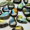 Lotto di cabochon di labradorite a forma di pera, labradorite multicolore, lotto di pietre preziose, lotto per la creazione di gioielli, pietra preziosa di labradorite.