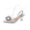Womens Summer Transparent Water Crystal Sandals With High Heels For Fashionable Outings