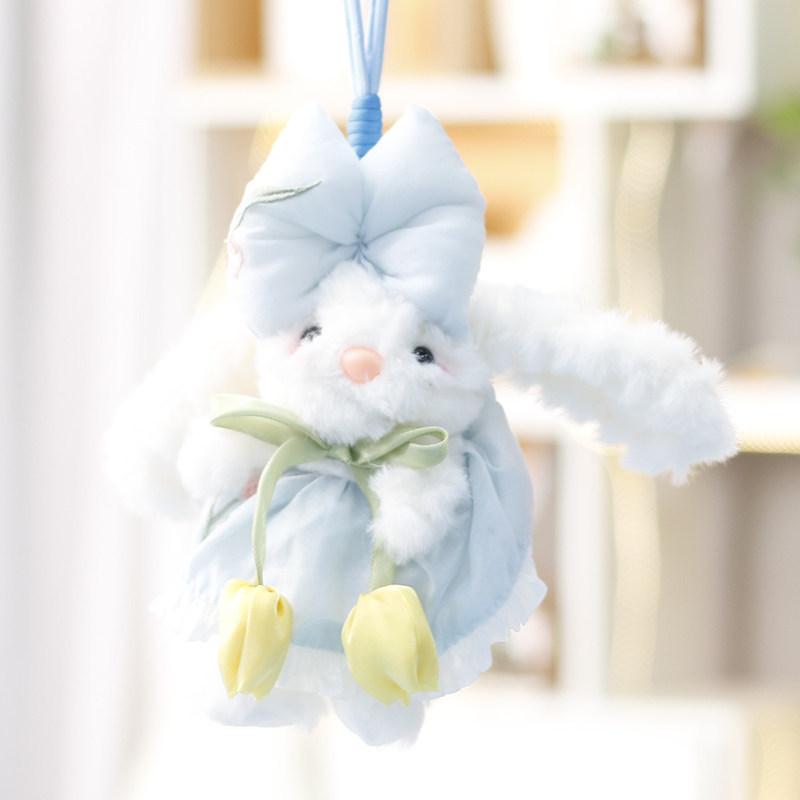 Plush Bunny Keychain With Flower Design For Girls Gift Collection