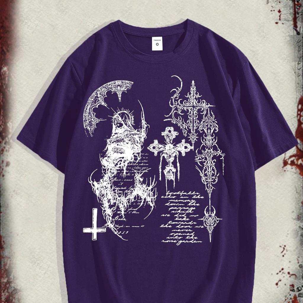 Men's High Street Hip-Hop Dark Style Printed T-Shirt, New Spring/Summer Collection