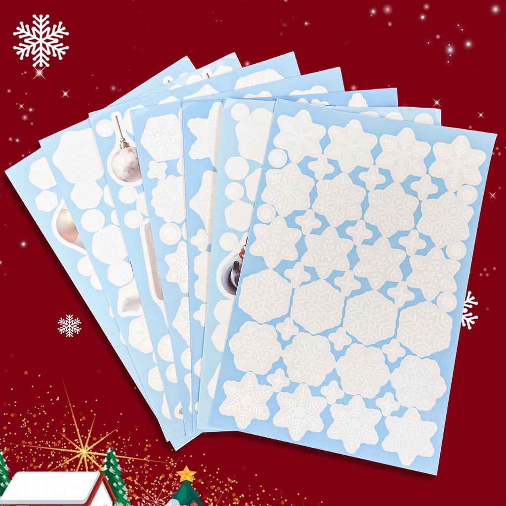 4/8ks Vánoční Sněhulák Vločka Santa Claus Domácí Párty Dekorace Samolepky Elektrostatické Sklo Okno Zeď Samolepky Nový Rok
