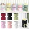 10pcs Mini Bouquet Stereotype Kraft Paper Flowers Rose Small Package Lining Wrapping Paper Flower Shop Materials Round DIY