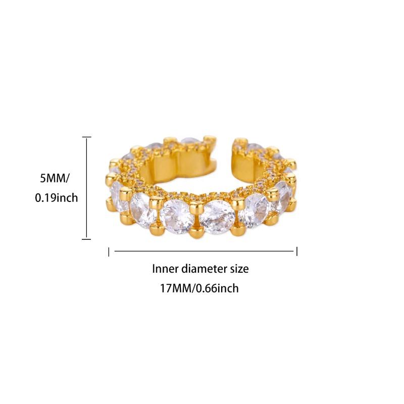 Domstils retro guld koppar k guldpläterad ring damers lätta lyx mode mikroinlagd zirkon high-end utsökt ring