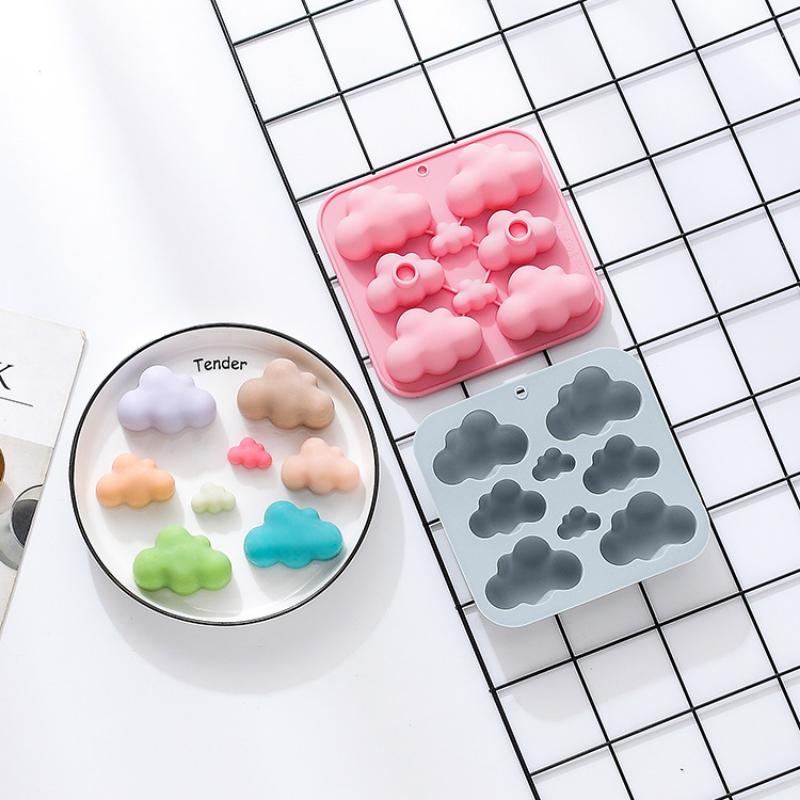 3D Cloud Shaped Chocolate Silicone Mould DIY Cake Decor Baking Tool Porous Biscuit Pudding Ice Cube Mould Soap Candle Mold Gifts