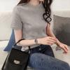 Ins Women's Loose T-shirt Women's Summer 2026 Korean Version of the New Slim-fit Solid Color Women's T-shirt