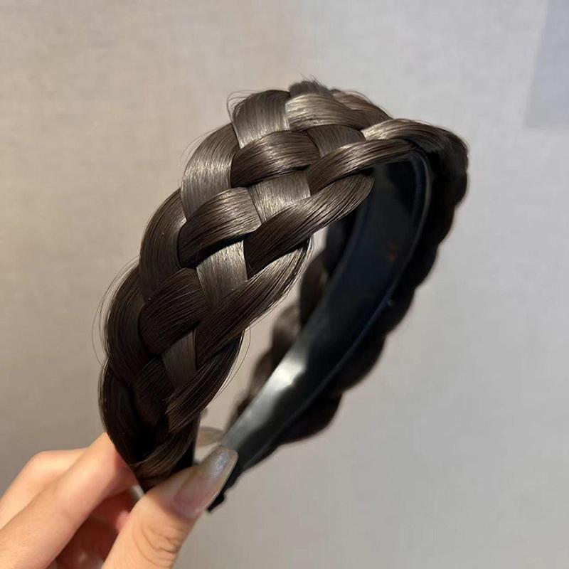 Wide Twist Wig Headbands For Women Fishbone Braided Hairbands Handmade Head Hoop Hair Bands Styling Headwear Accessories Gift