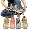 Women's Sparkling Diamond Shoes 2024 New Lace-up Platform Casual Sneakers Add Women's Running Shoes